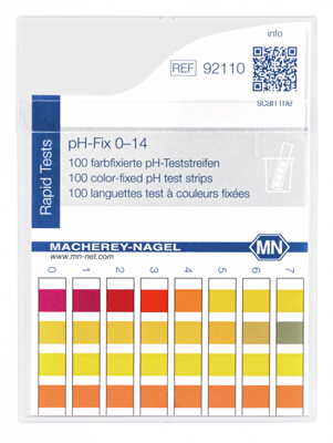 100 test strips in a classic flat box with color scale