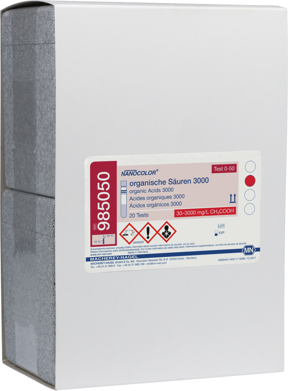 Rugged box with 20 test tubes. Sufficient for 20 tests.